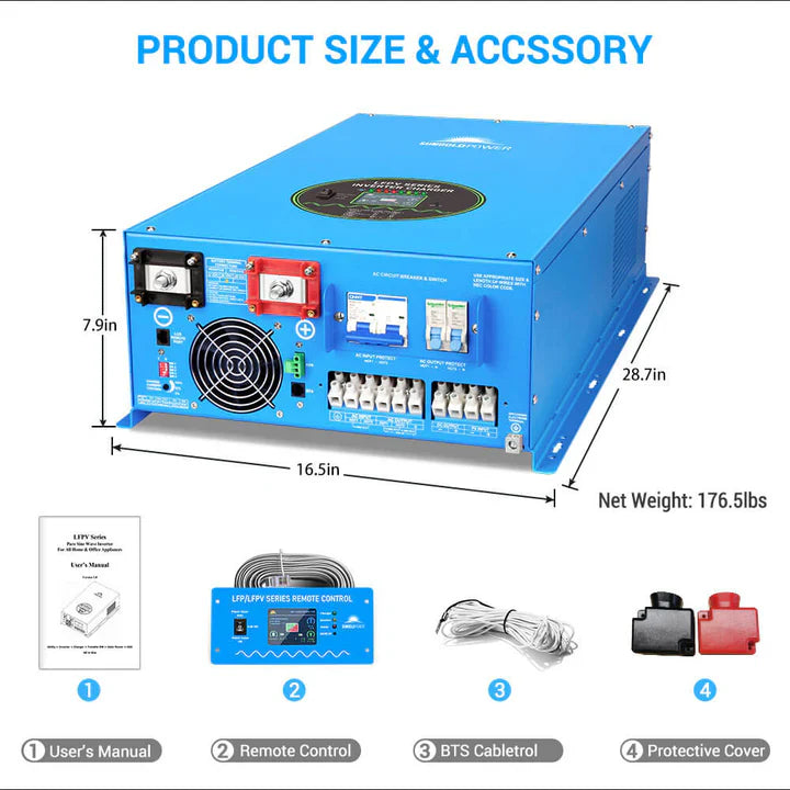 SUNGOLD POWER 15000W 48V Split Phase Pure Sine Wave Inverter Charger