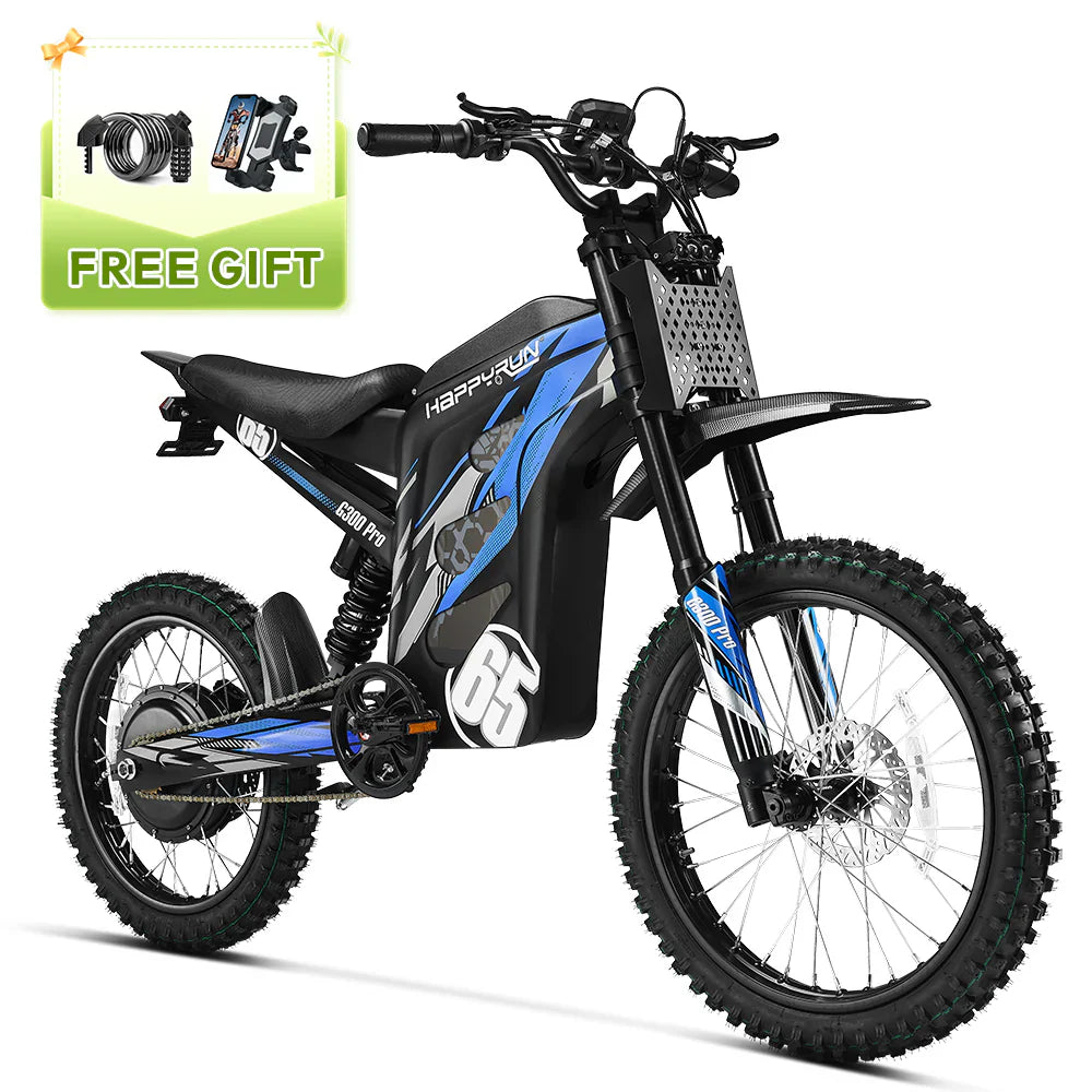 HappyRun | G300 Pro 72V/30Ah 6500W Off-Road Electric Dirt Bike | G300