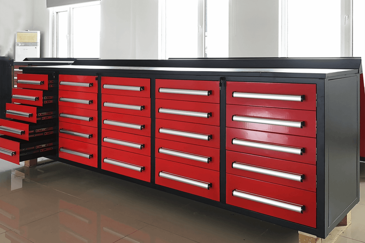 10' Heavy Duty Workbench with 25 Drawers