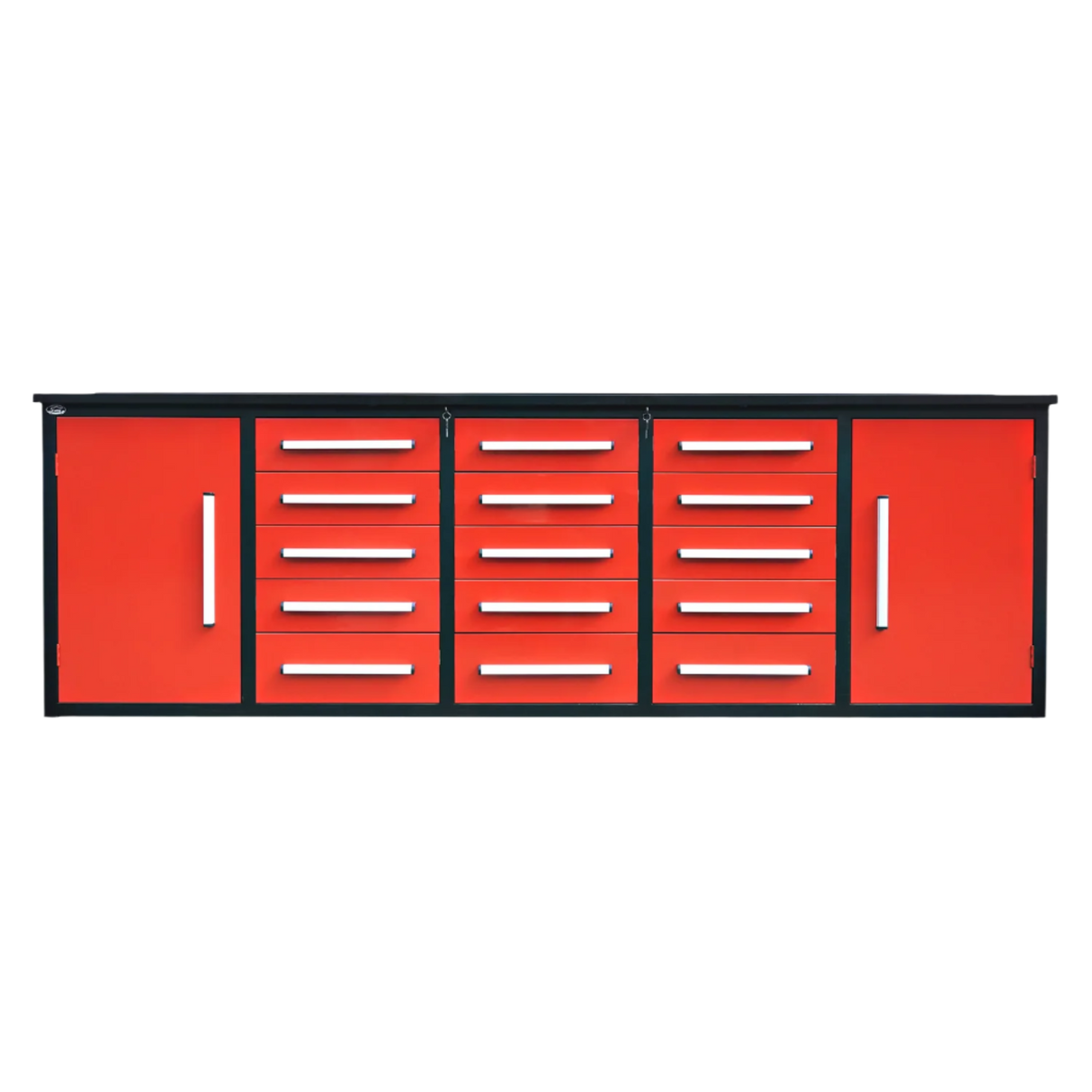 10ft Workbench Storage Cabinet with 15 Drawers & 2 Cabinets