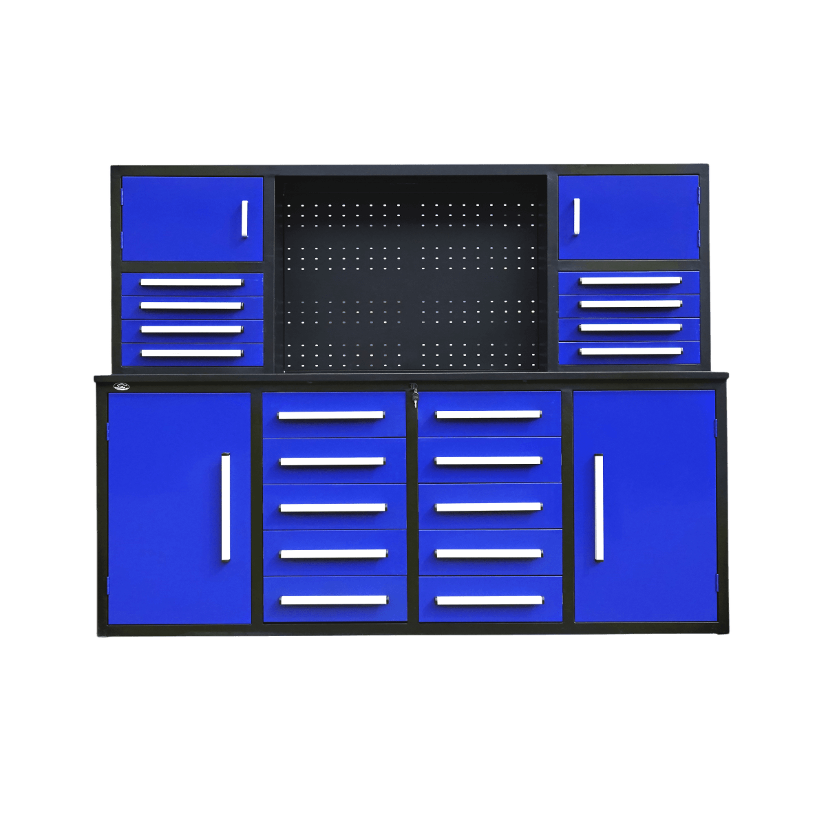 7' Garage Workbench Cabinet (18 Drawers & 4 Cabinets & Pegboard)