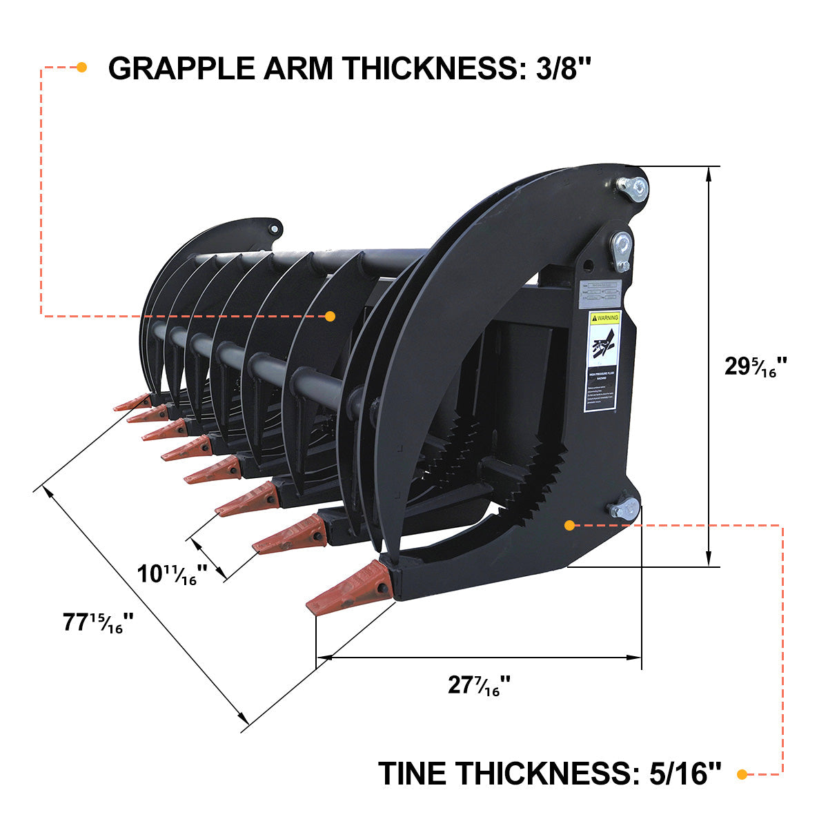 Greatbear 78'' Heavy Root Grapple Rake