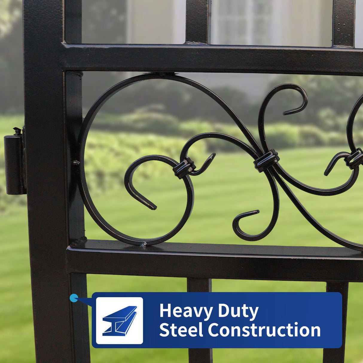 Greatbear Dual Swing Wrought Iron Gate for Driveway