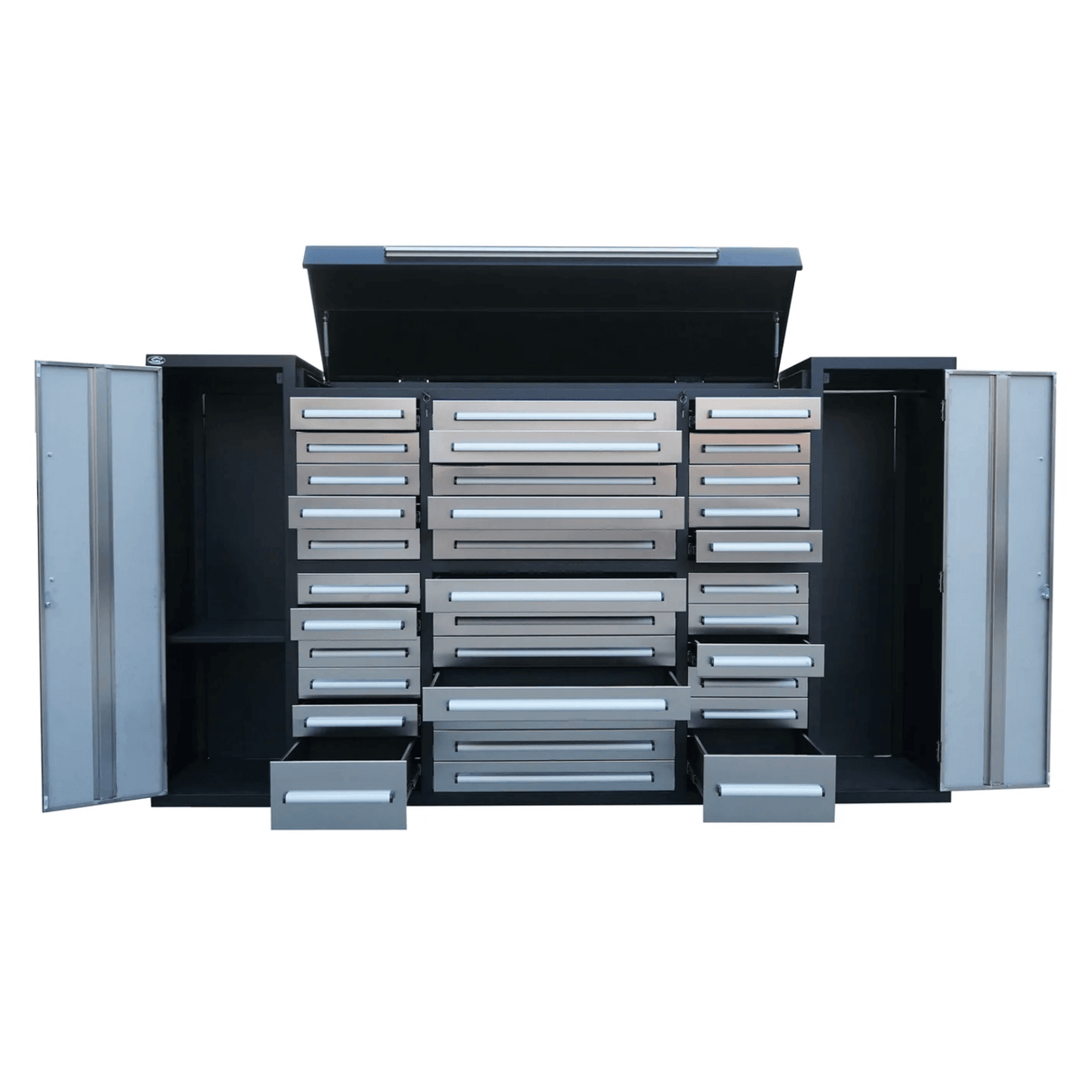 9' Garage Workbench Cabinet with 34 Drawers & 3 Cabinets