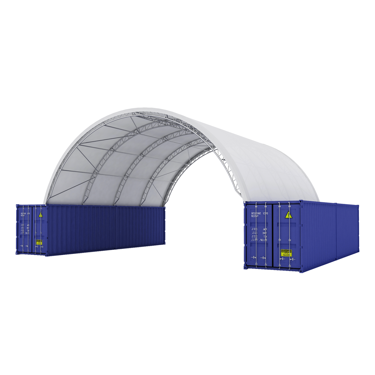 Fortified 40x40x15 Double Truss Container Shelter interior frame