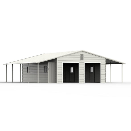 39x39 Vertical Steel Carport with Lean-to