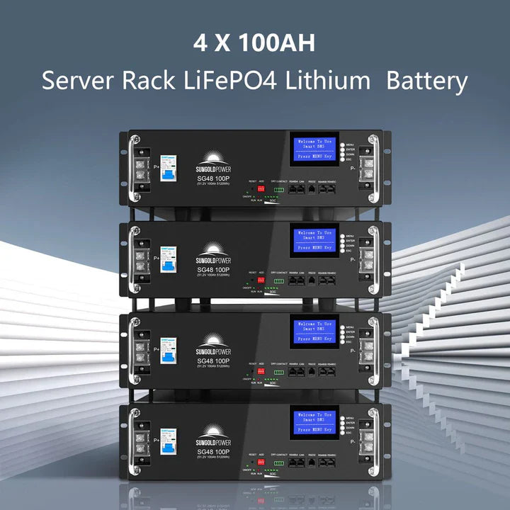 SUNGOLD POWER Off-Grid Solar Kit 13000W 48VDC 120V/240V LifePo4 20.48KWH Lithium Battery 14 X 415 Watts Solar Panels SGR-13KM