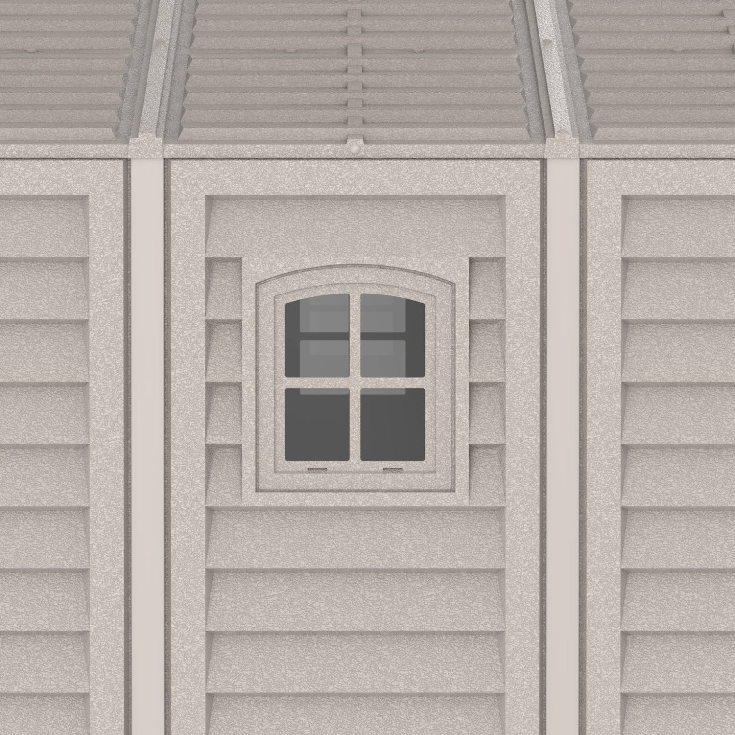10.5x28.5 ft Vinyl Garage, Vinyl Storage Shed with Foundation, 2 Windows & Side Doors
