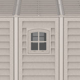 10.5x31 ft Vinyl Garage, Vinyl Storage Shed with Foundation, 2 Windows & Side Doors