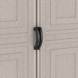 10.5x31 ft Vinyl Garage, Vinyl Storage Shed with Foundation, 2 Windows & Side Doors