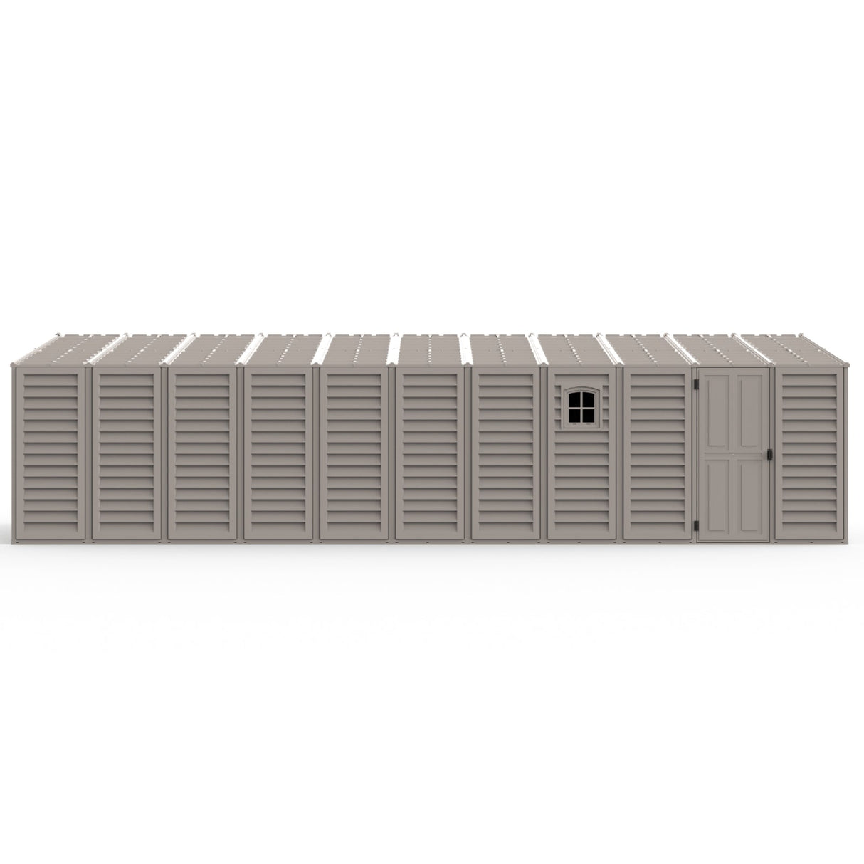 10.5x28.5 ft Vinyl Garage, Vinyl Storage Shed with Foundation, 2 Windows & Side Doors