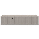 10.5x28.5 ft Vinyl Garage, Vinyl Storage Shed with Foundation, 2 Windows & Side Doors