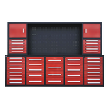 10ft Workbench Cabinet(40 Drawers,1 Pegboard & 2 Cabinets)