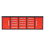 10ft Workbench Storage Cabinet with 15 Drawers & 2 Cabinets