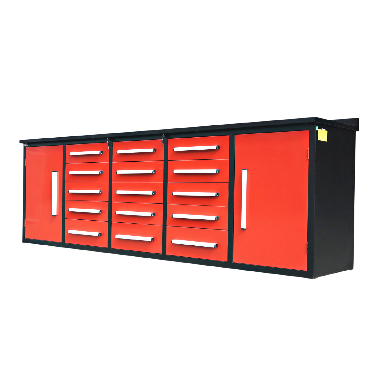10ft Workbench Storage Cabinet with 15 Drawers & 2 Cabinets