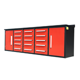 10ft Workbench Storage Cabinet with 15 Drawers & 2 Cabinets