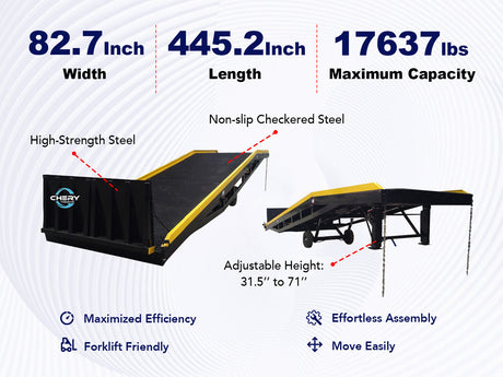 Portable Loading Dock Ramps Yard Ramp - 18,000 lb. Capacity