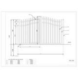 18'x7' Steel Dual Swing Driveway Gate with Built-In Pedestrian Door