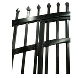 16'x7' Steel Dual Swing Driveway Gate with Built-In Pedestrian Door