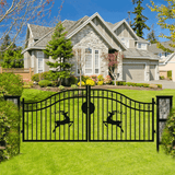 20ft Wrought Steel Garden Driveway Gate with Post