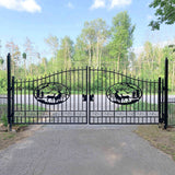 Greatbear Dual Swing Wrought Iron Gate for Driveway