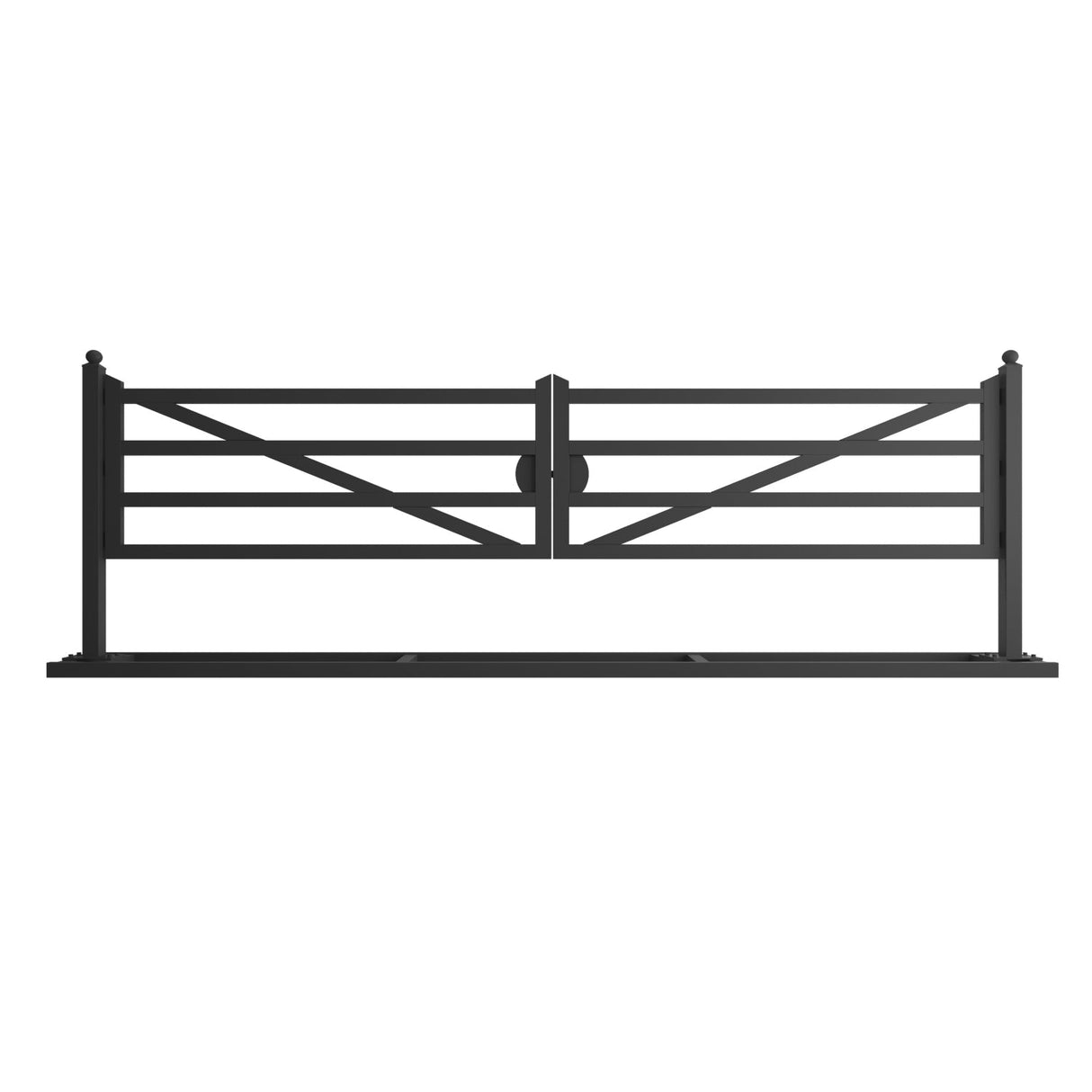 20ft Farm Metal Driveway Gate with Diagonal Tubes