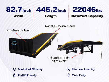 Portable Loading Dock Ramps Yard Ramp - 22,000 lb. Capacity