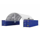 30'x40'x10' Double Truss Shipping Container Shelter