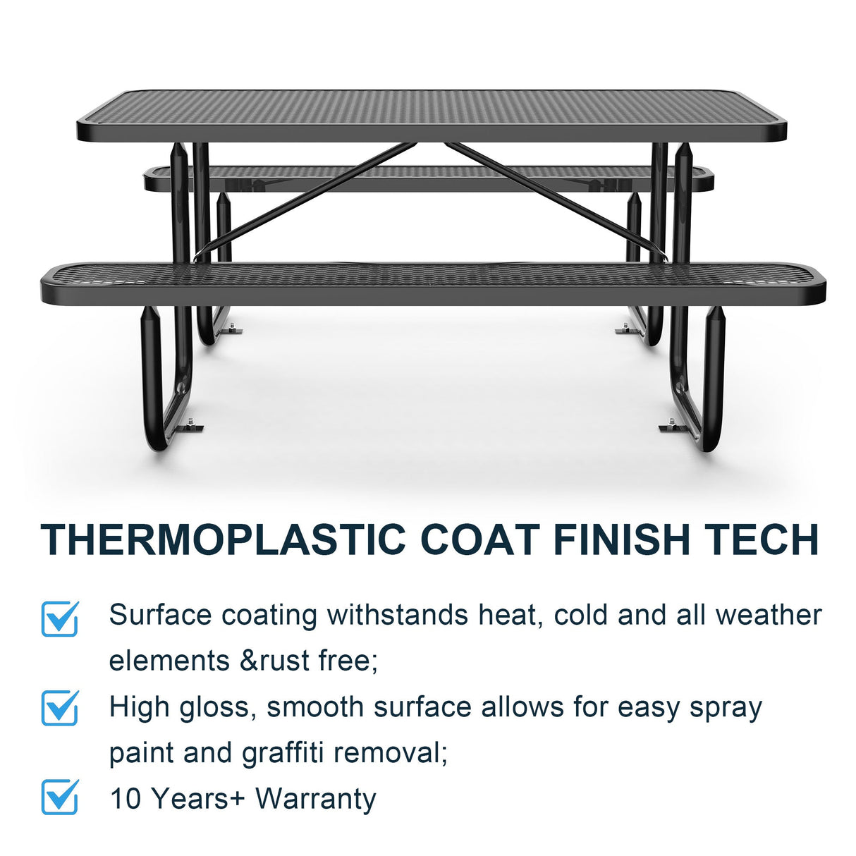 6 ft Metal Picnic Tables for Outdoors