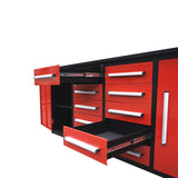 7ft Heavy Duty Workbench with 10 Drawers & 2 Cabinets