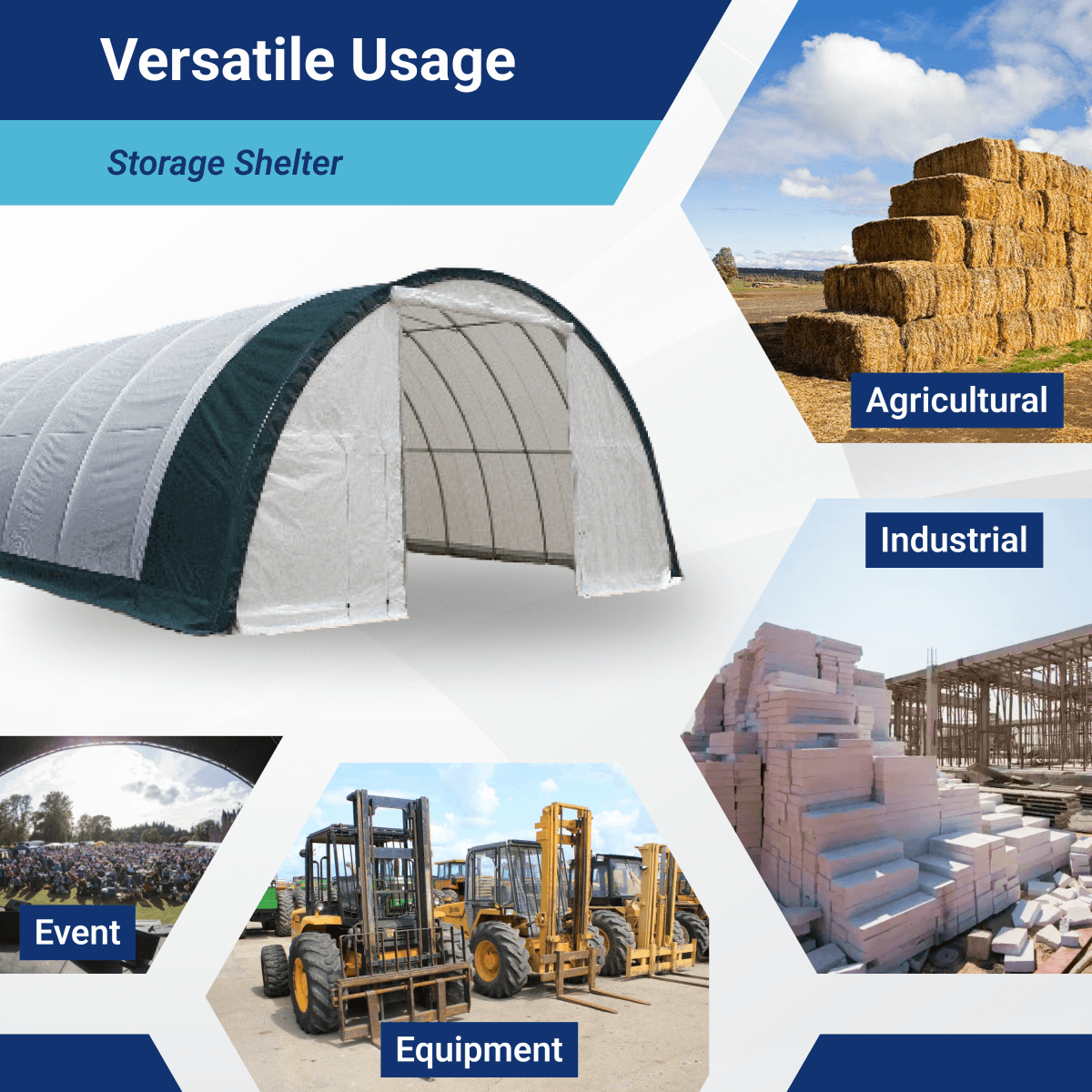 Single Truss Arch Storage Shelter W30'xL40'xH15'