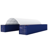 20x40 ft Container Shelter with Closed Back Panel