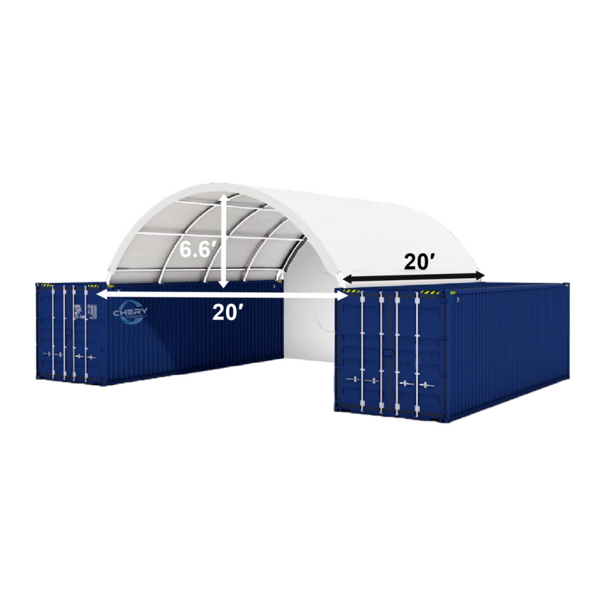 20x20 ft Container Shelter with Closed Back Panel