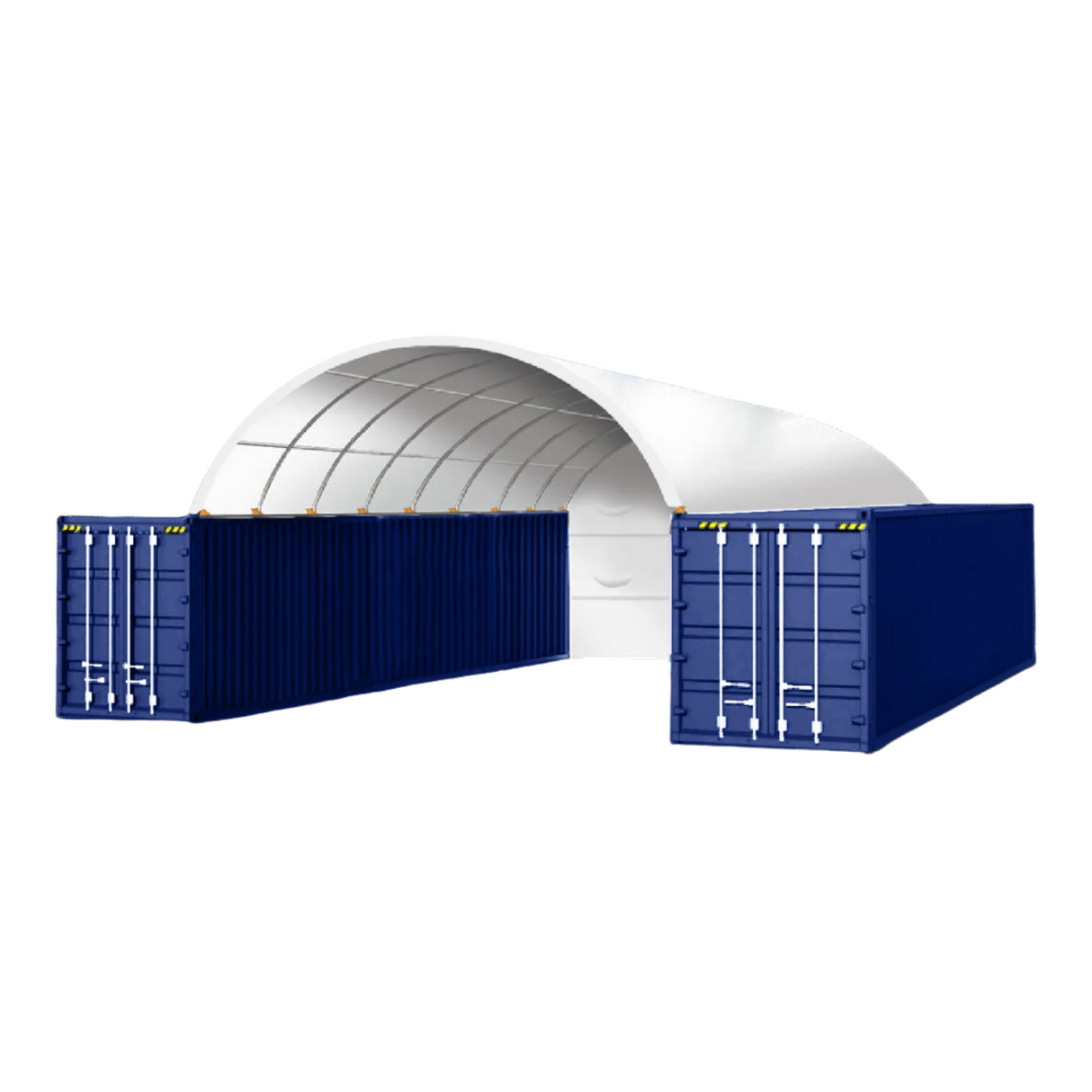 20x40 ft Container Shelter with Closed Back Panel