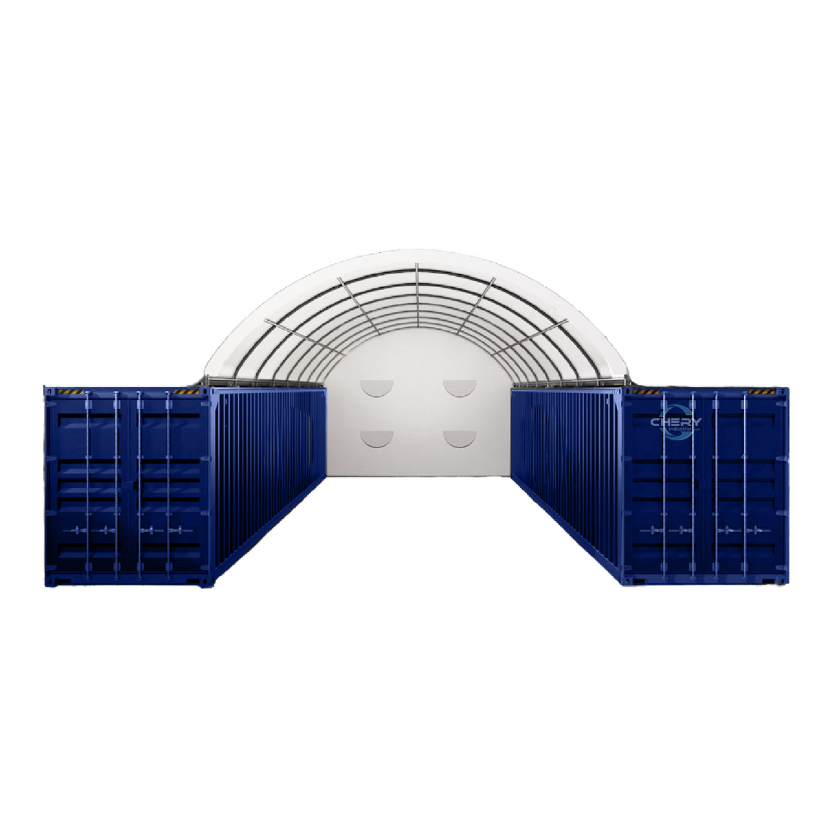 20x40 ft Container Shelter with Closed Back Panel