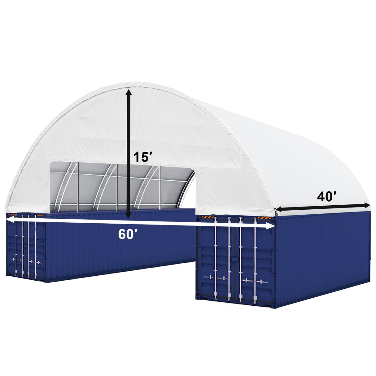 60'x40'x15' Double Truss Container Canopy Shelter