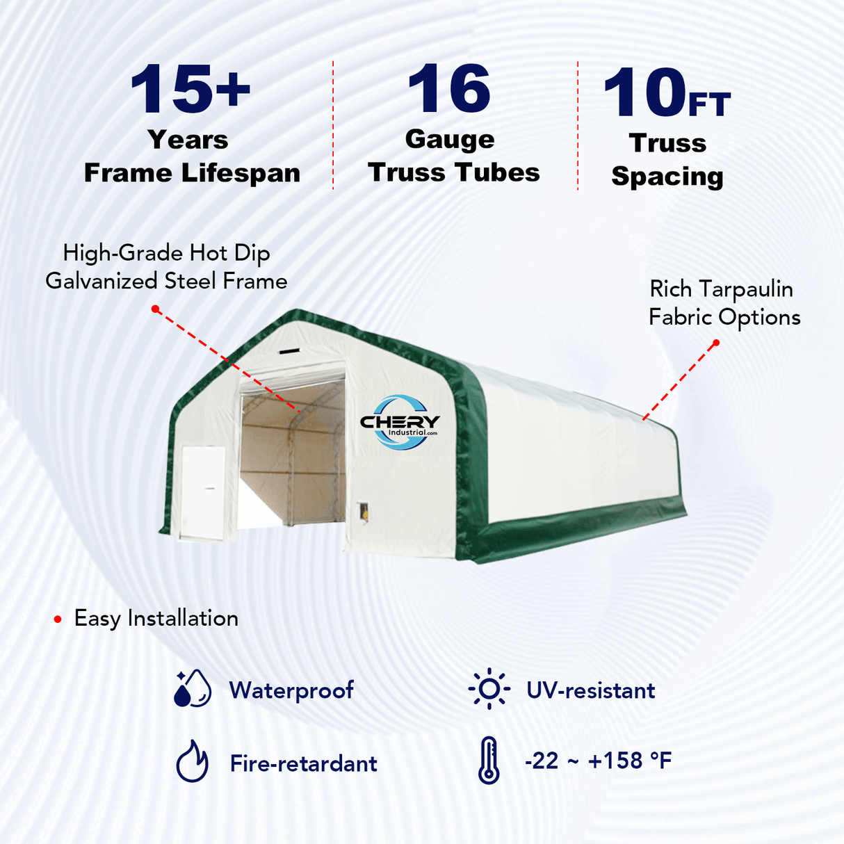 Double Truss Storage Shelter W30'xL80'xH20'
