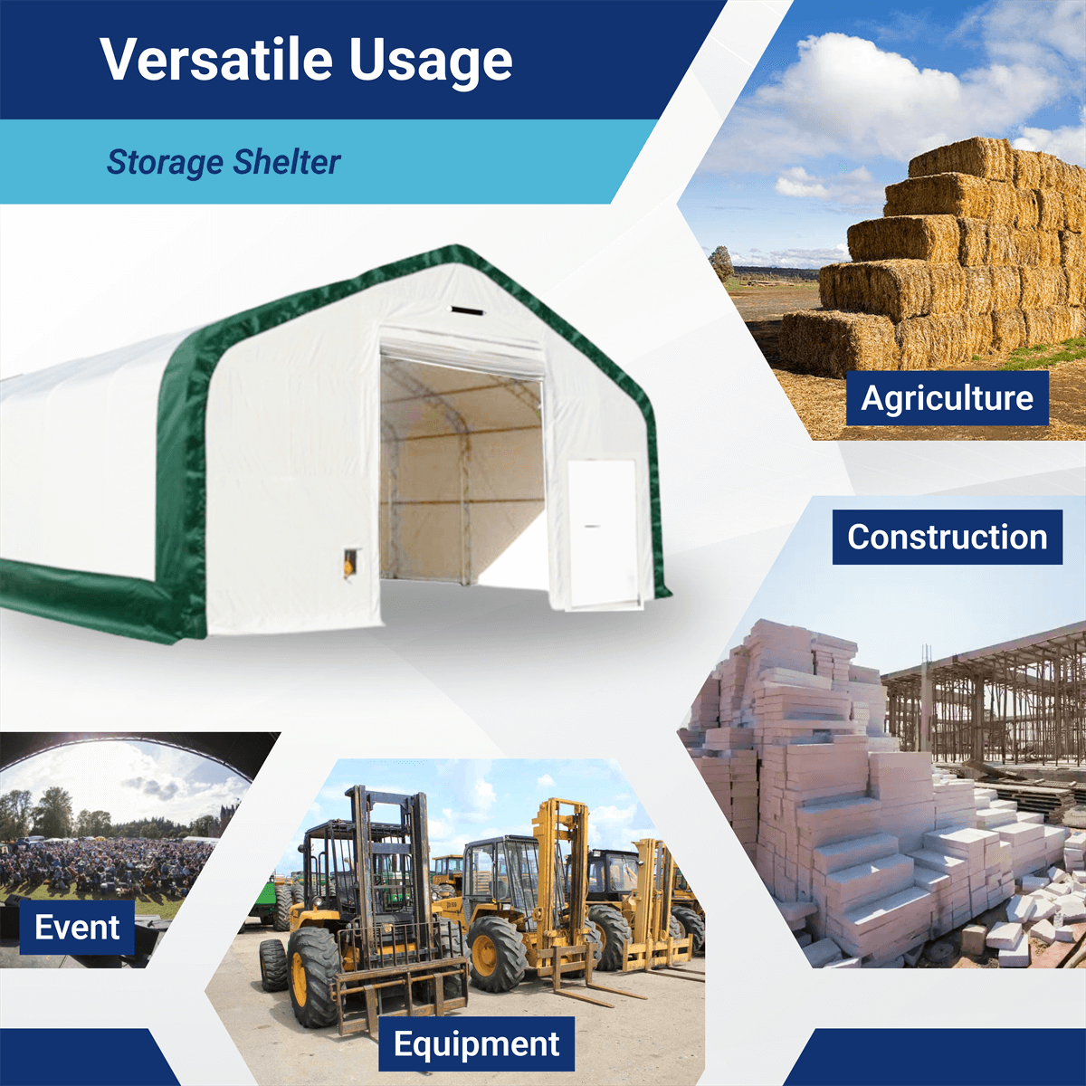 Double Truss Storage Shelter W40'xL80'xH23'