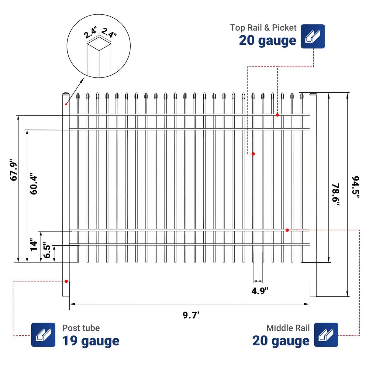 Greatbear 30 Wrought Iron Site Fencing