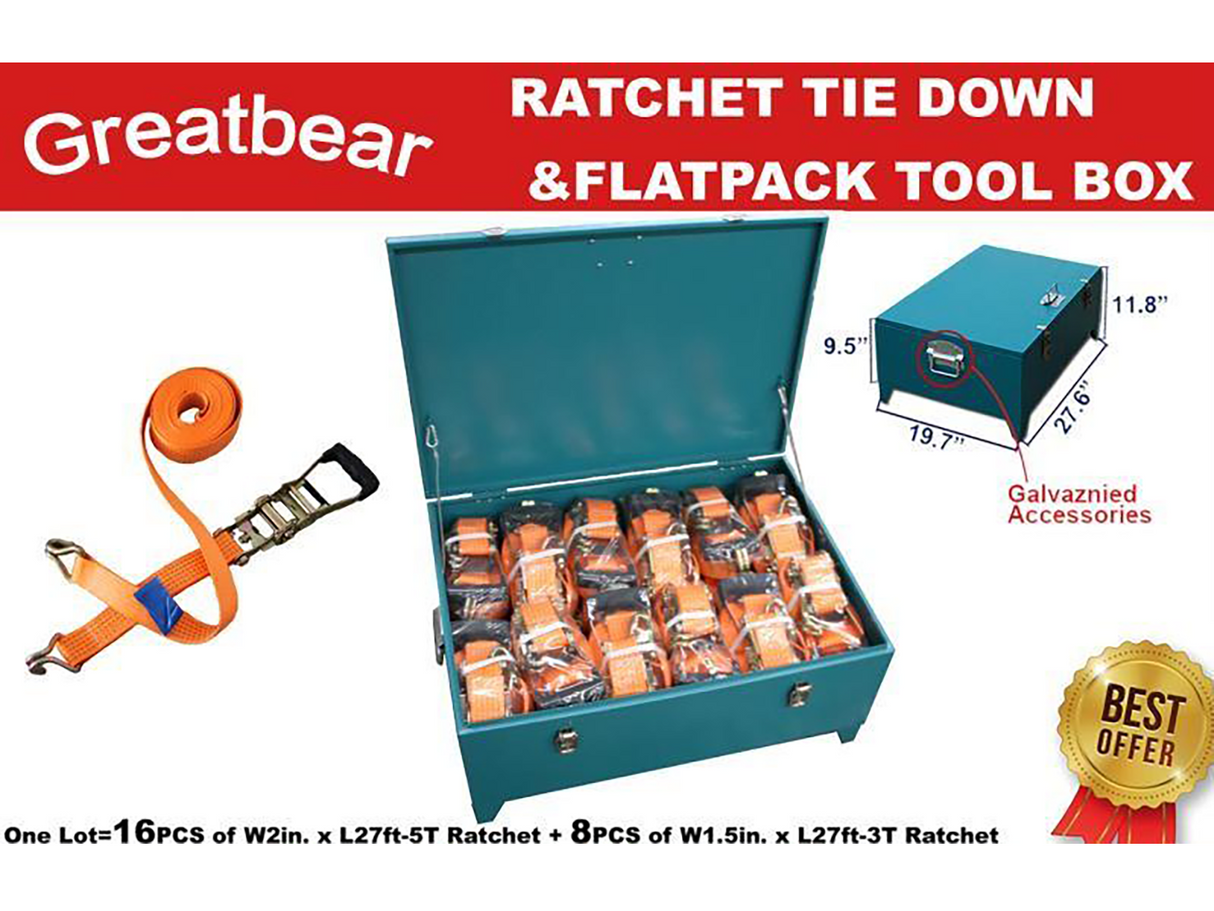 Greatbear Ratchet Tie Down Straps
