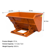 Greatbear Self Dumping Forklift Hopper - 1.5 Cubic Yard Capacity