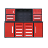 7' Garage Workbench Cabinet (18 Drawers & 4 Cabinets & Pegboard)