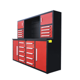 7' Garage Workbench Cabinet (18 Drawers & 4 Cabinets & Pegboard)