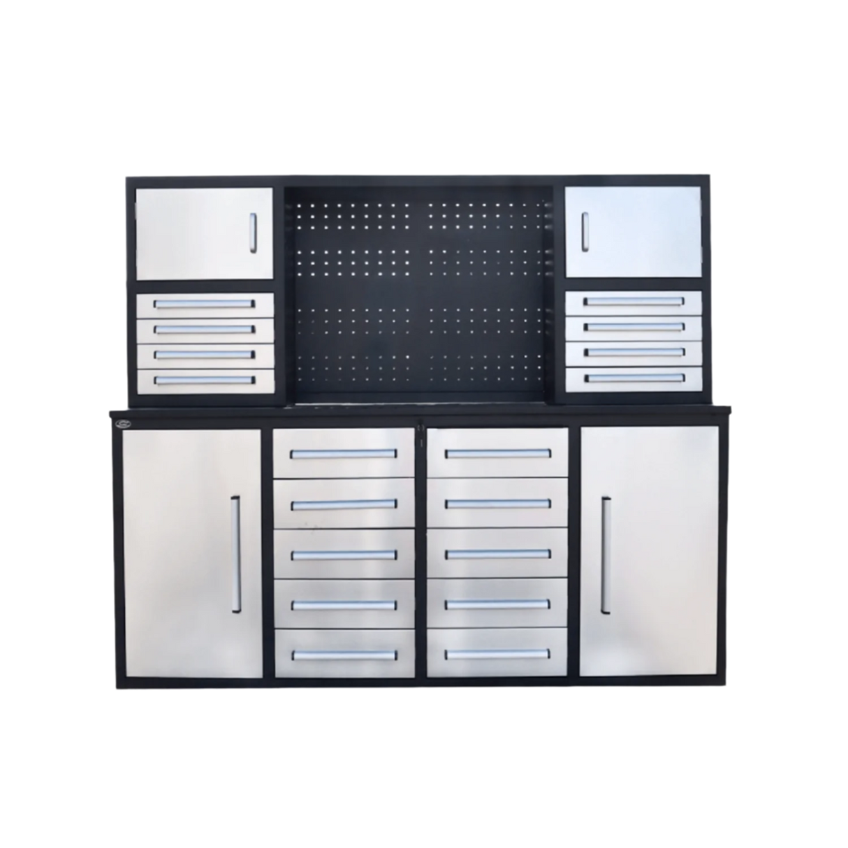 7' Garage Workbench Cabinet (18 Drawers & 4 Cabinets & Pegboard)