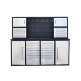 7' Garage Workbench Cabinet (18 Drawers & 4 Cabinets & Pegboard)