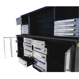 7' Garage Workbench Cabinet (18 Drawers & 4 Cabinets & Pegboard)
