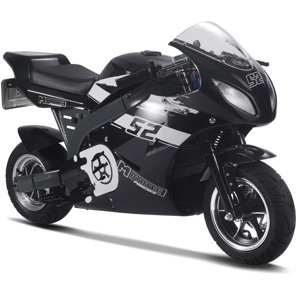 MotoTec | 48V/12Ah 1000W Pocket Bike | MT-EP-Super_Black