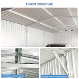 10'x20' Metal Garage Shed with Double Front Doors, Side Entry Door