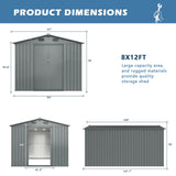 8'x12' Metal Storage Shed