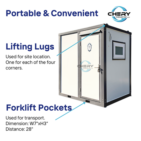 Portable Toilet with Shower Curtain Style